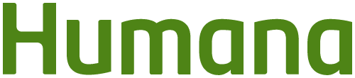 The image displays the word Humana in bold, green, lowercase letters on a light gray background.